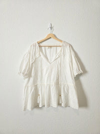 Floral Embroidered Babydoll Top (2X)