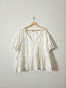 Floral Embroidered Babydoll Top (2X)