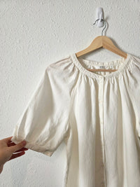 Linen Blend Puff Sleeve Top (XL)