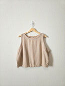 Linen Blend Button Back Tank (XL)