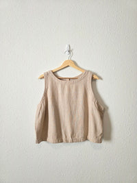 Linen Blend Button Back Tank (XL)