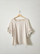 Umgee Oat Linen Cotton Top (L)