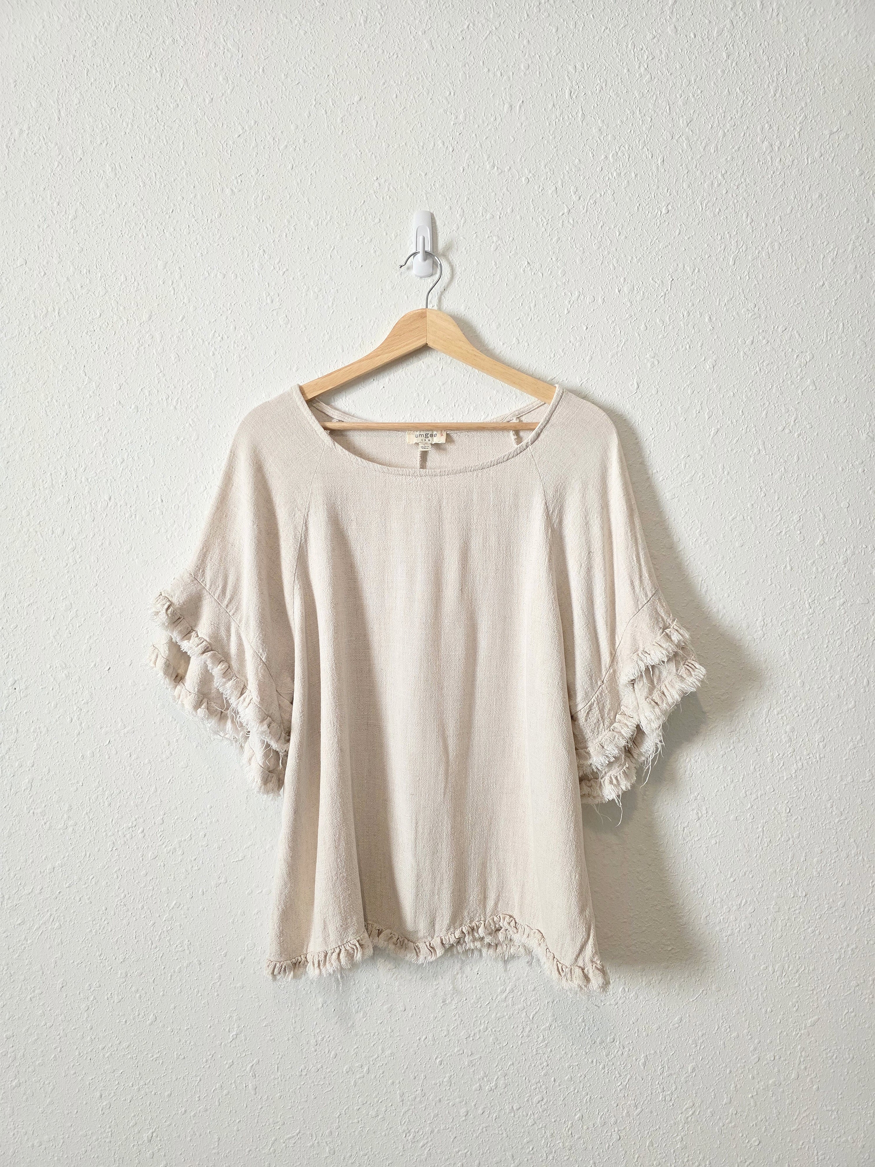 Umgee Oat Linen Cotton Top (L)