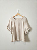 Umgee Oat Linen Cotton Top (L)