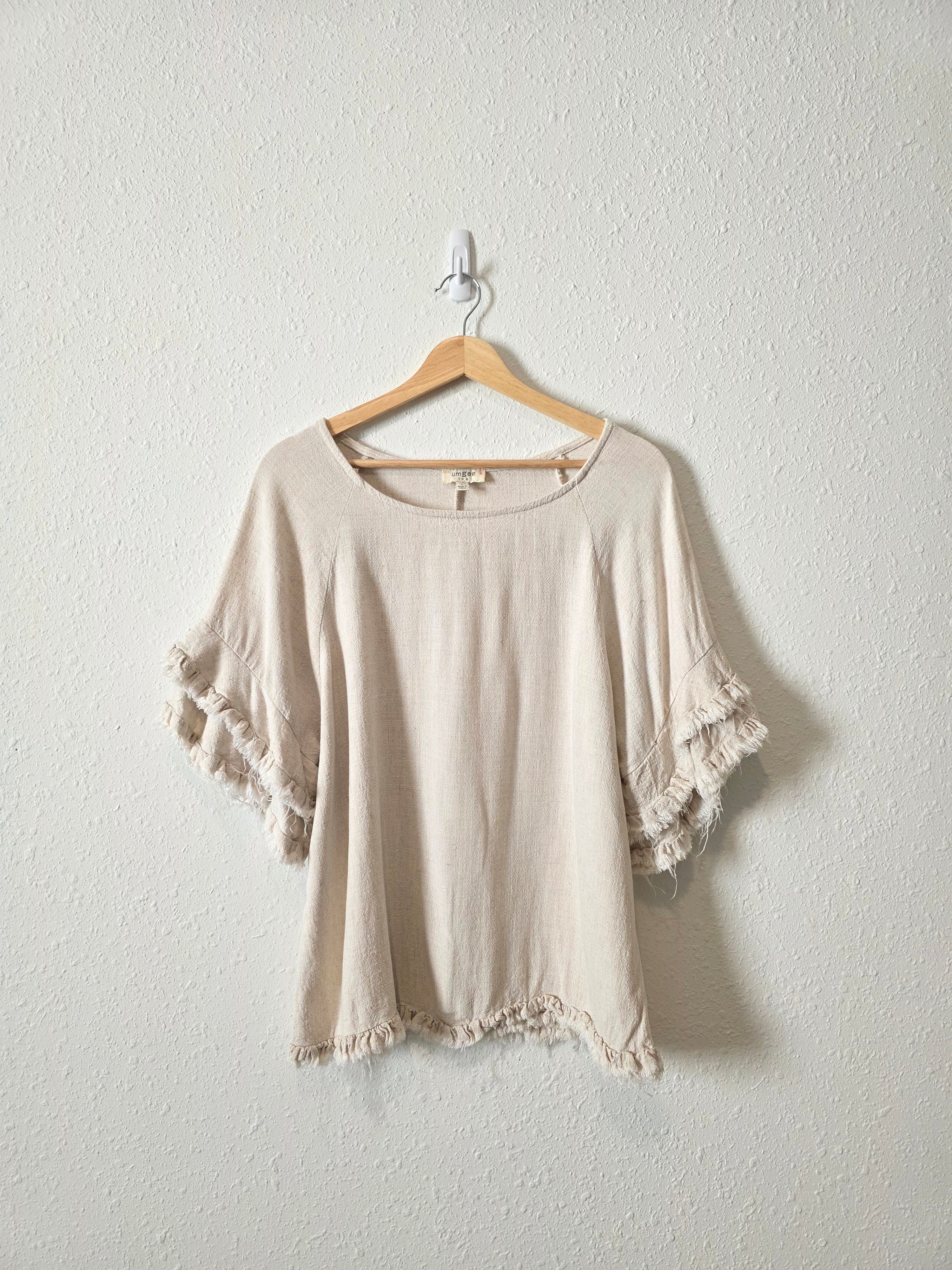 Umgee Oat Linen Cotton Top (L)