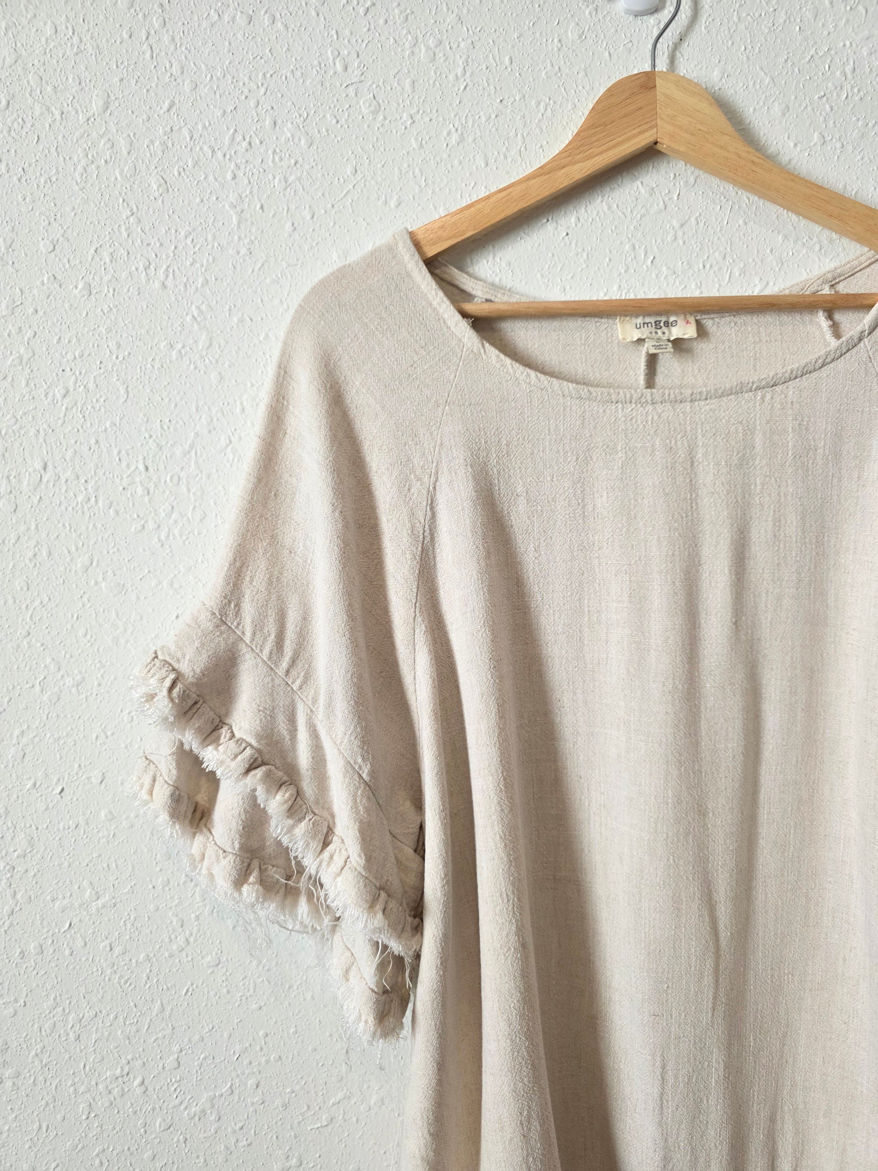 Umgee Oat Linen Cotton Top (L)