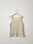 Neutral Crochet Knit Top (M)