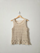 Neutral Crochet Knit Top (M)