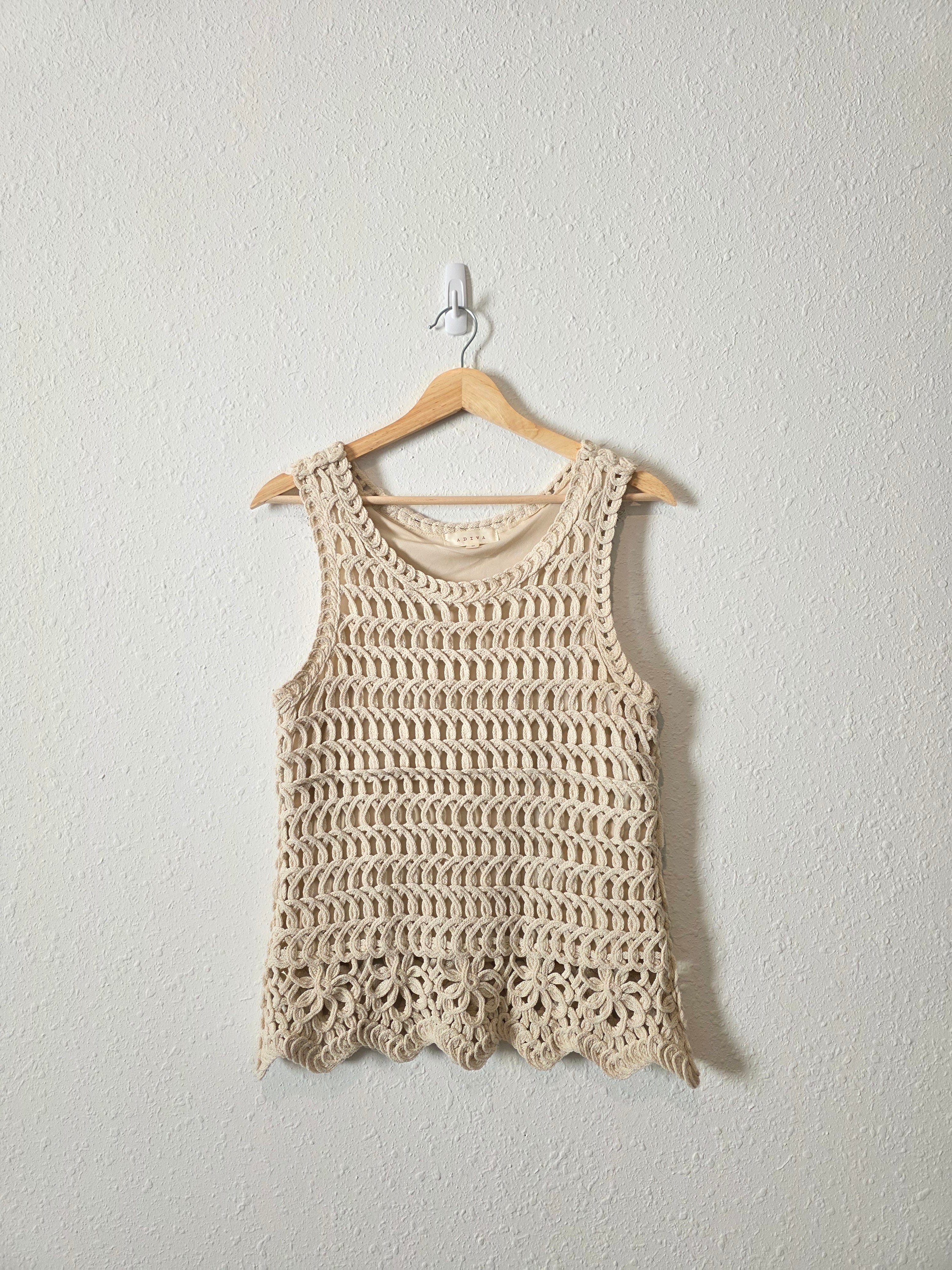 Neutral Crochet Knit Top (M)