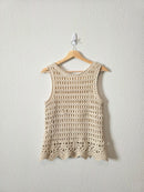 Neutral Crochet Knit Top (M)