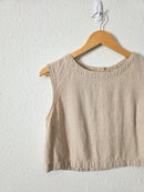 Linen Blend Button Back Tank (S)