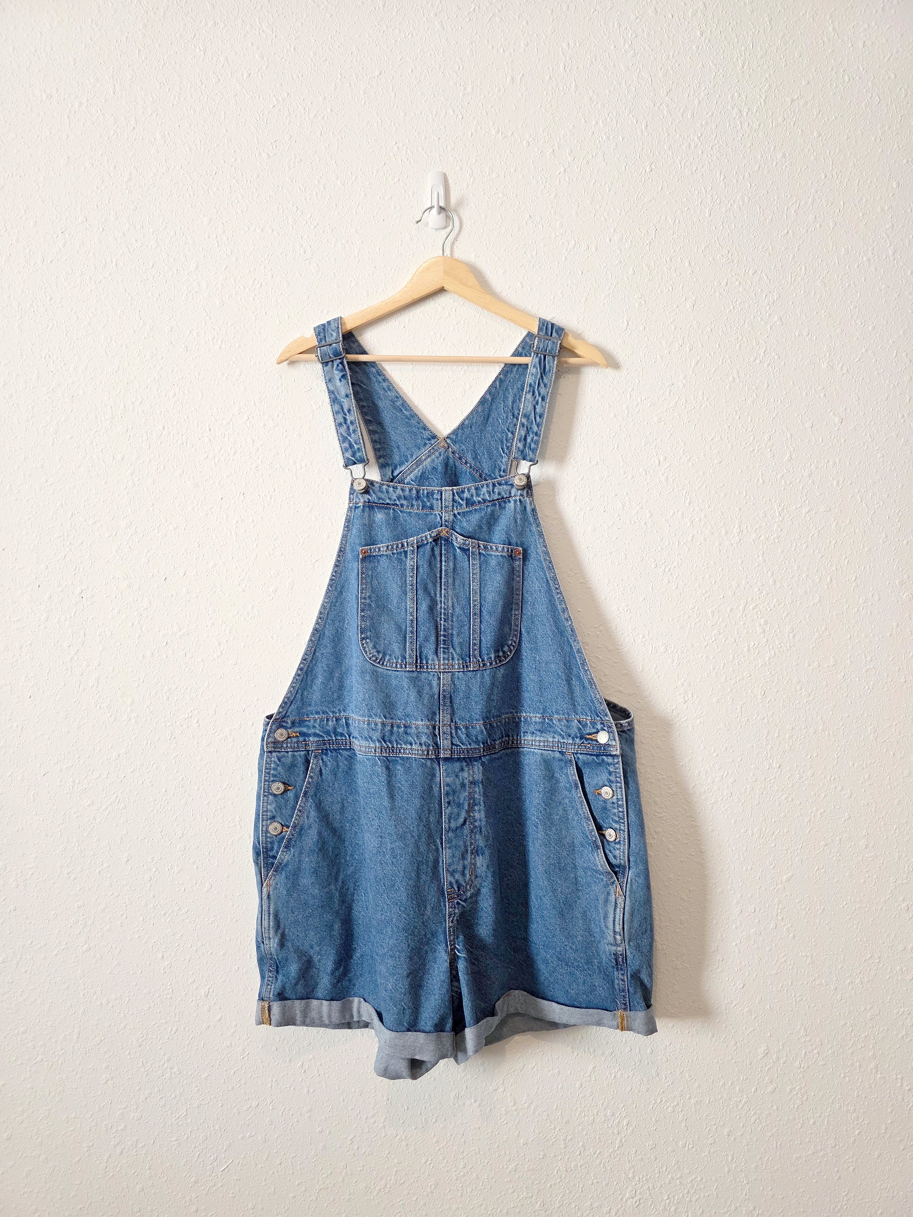 Relaxed Denim Shortalls (XL)