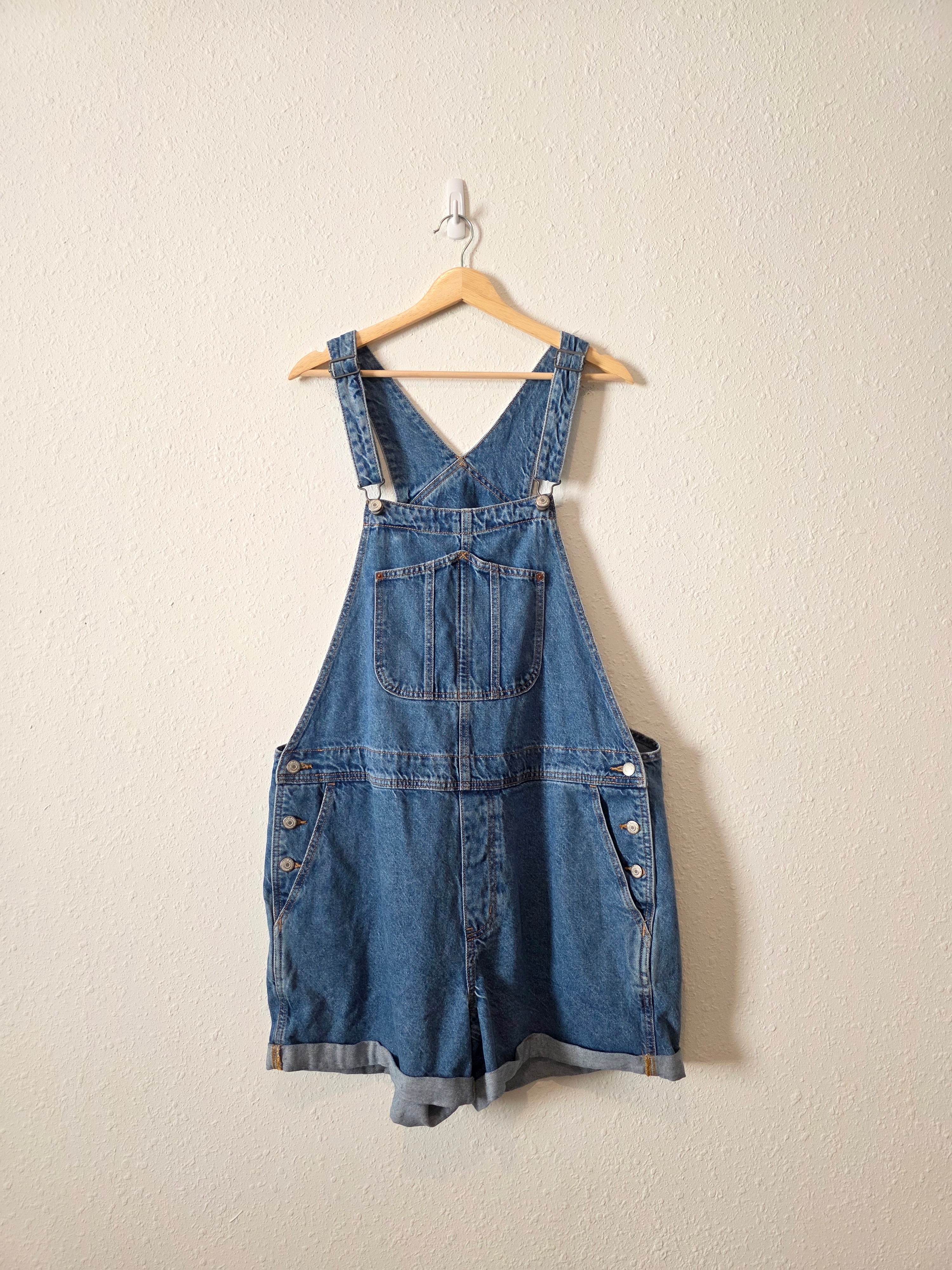 Relaxed Denim Shortalls (XL)