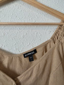Linen Blend Puff Sleeve Blouse (L)