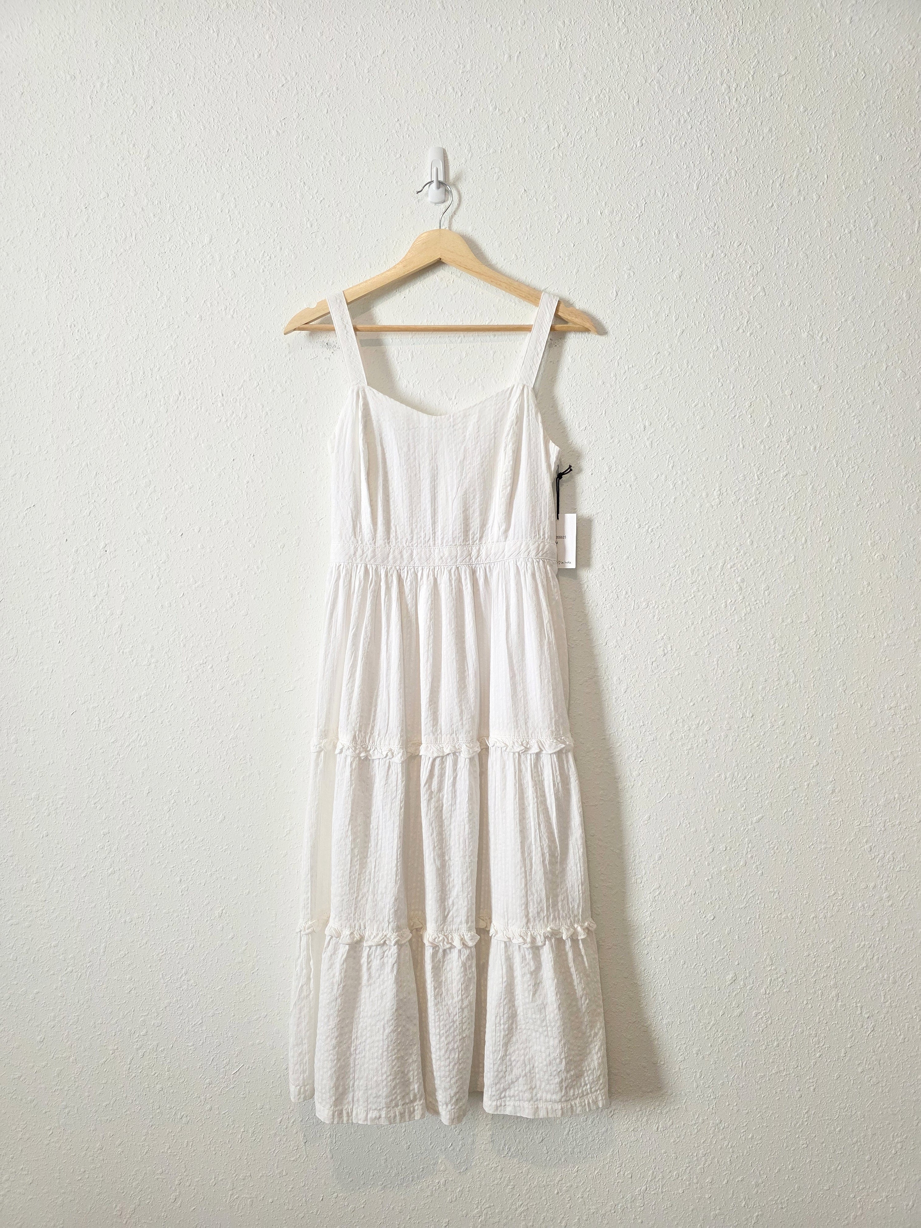 NEW White Tiered Midi Dress (M)