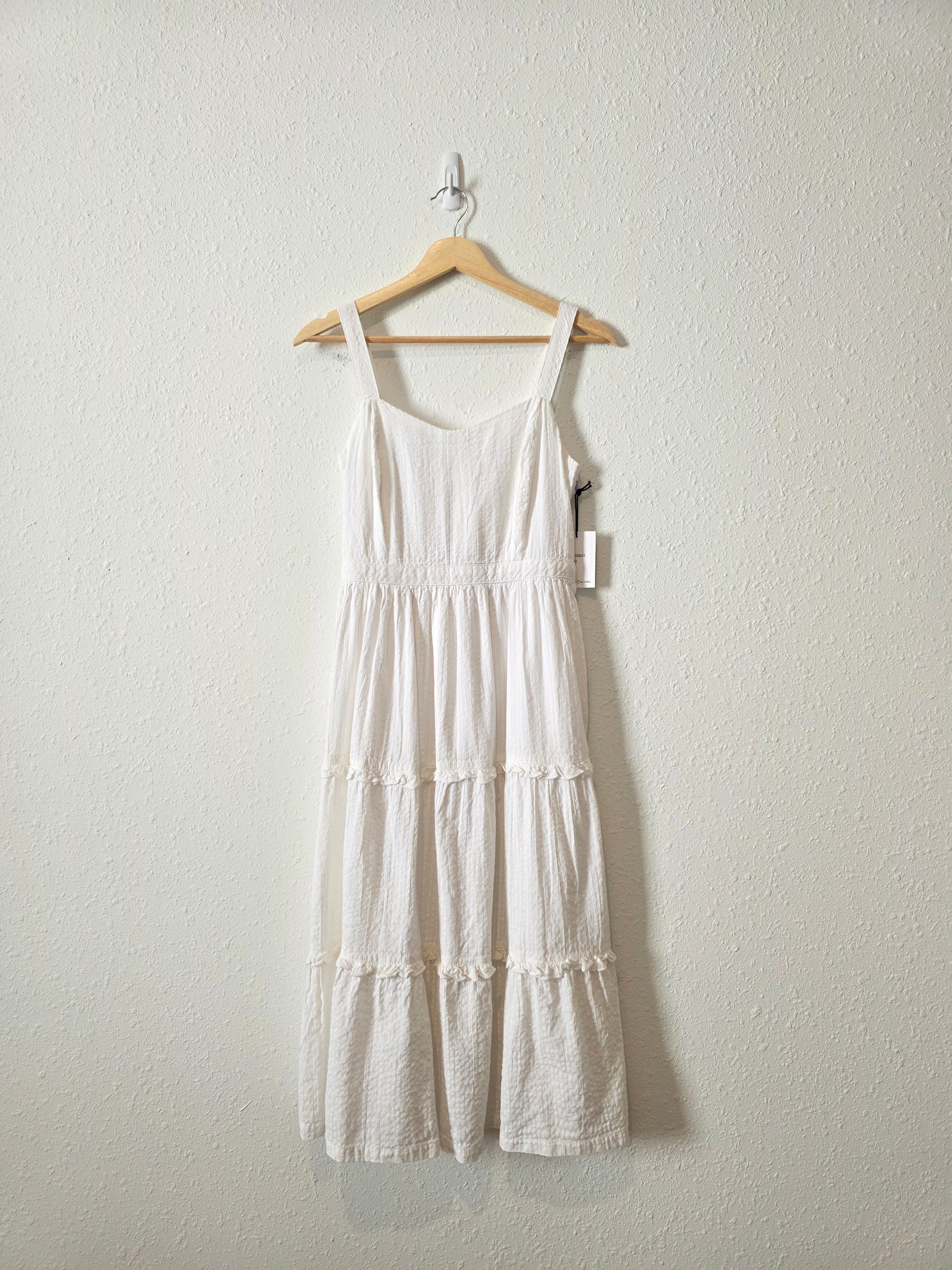 NEW White Tiered Midi Dress (M)