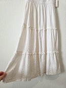 NEW White Tiered Midi Dress (M)