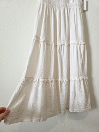 NEW White Tiered Midi Dress (M)
