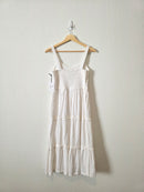 NEW White Tiered Midi Dress (M)