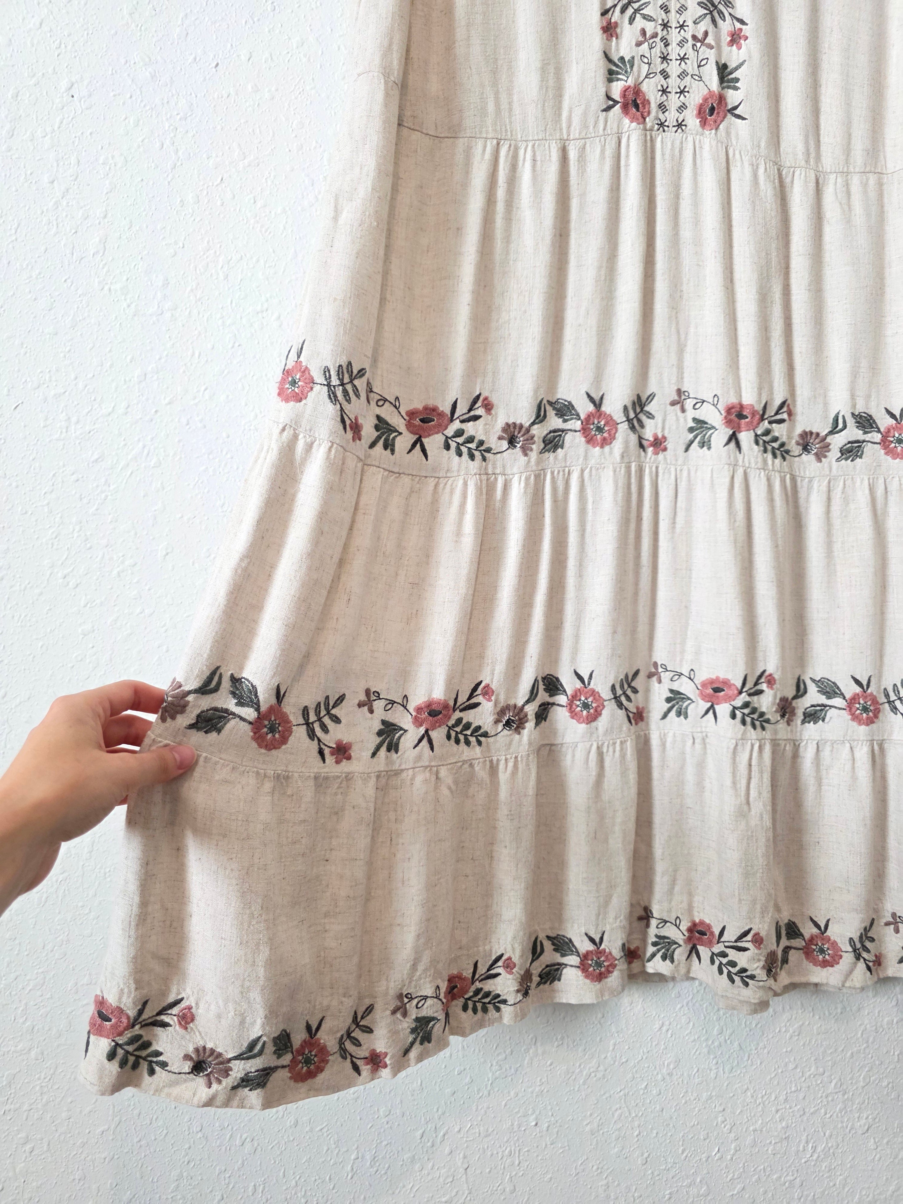 J.Jill Floral Embroidered Midi Dress (XL)