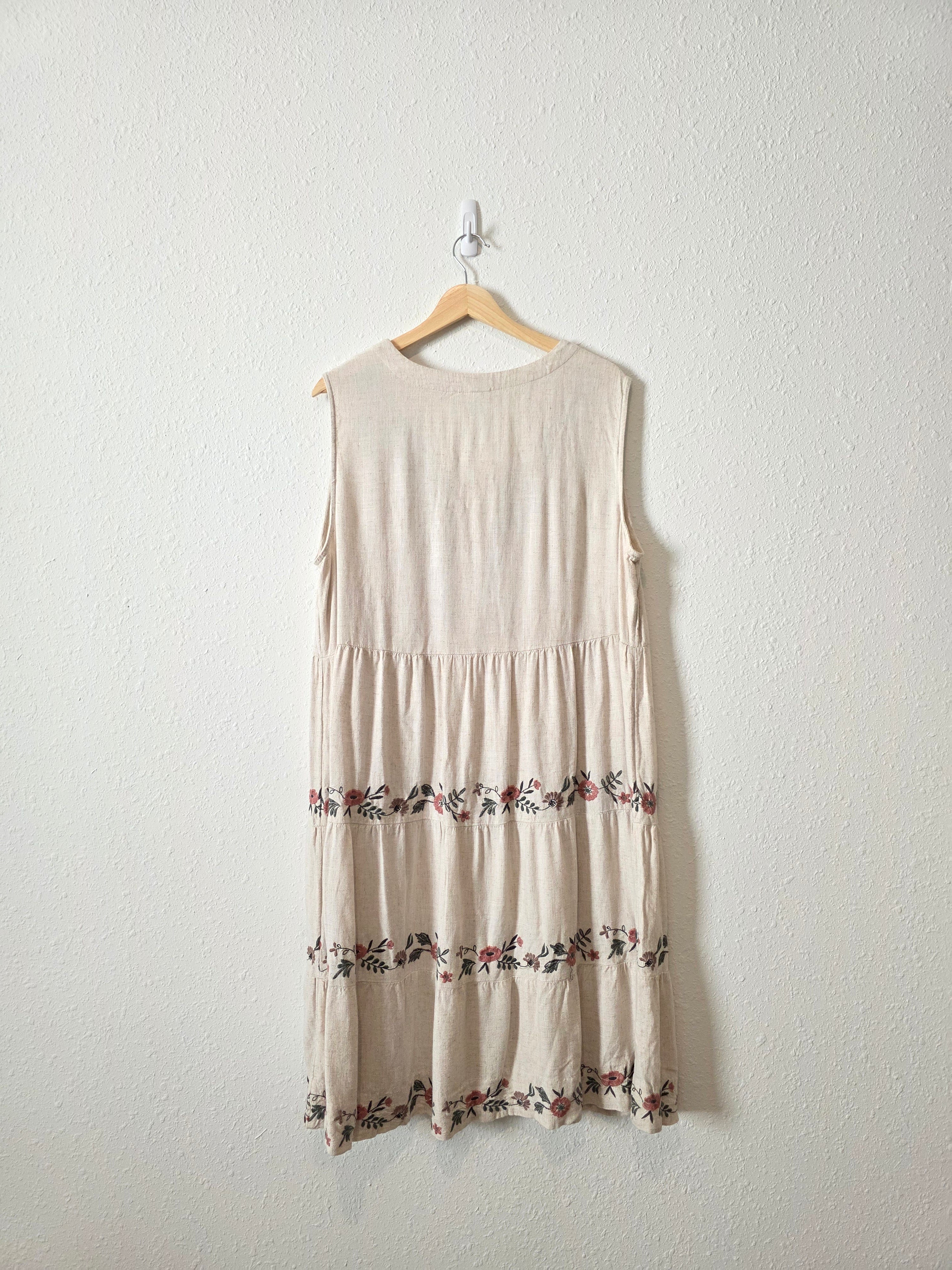 J.Jill Floral Embroidered Midi Dress (XL)