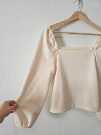 Madewell Puff Sleeve Textured Top (S)