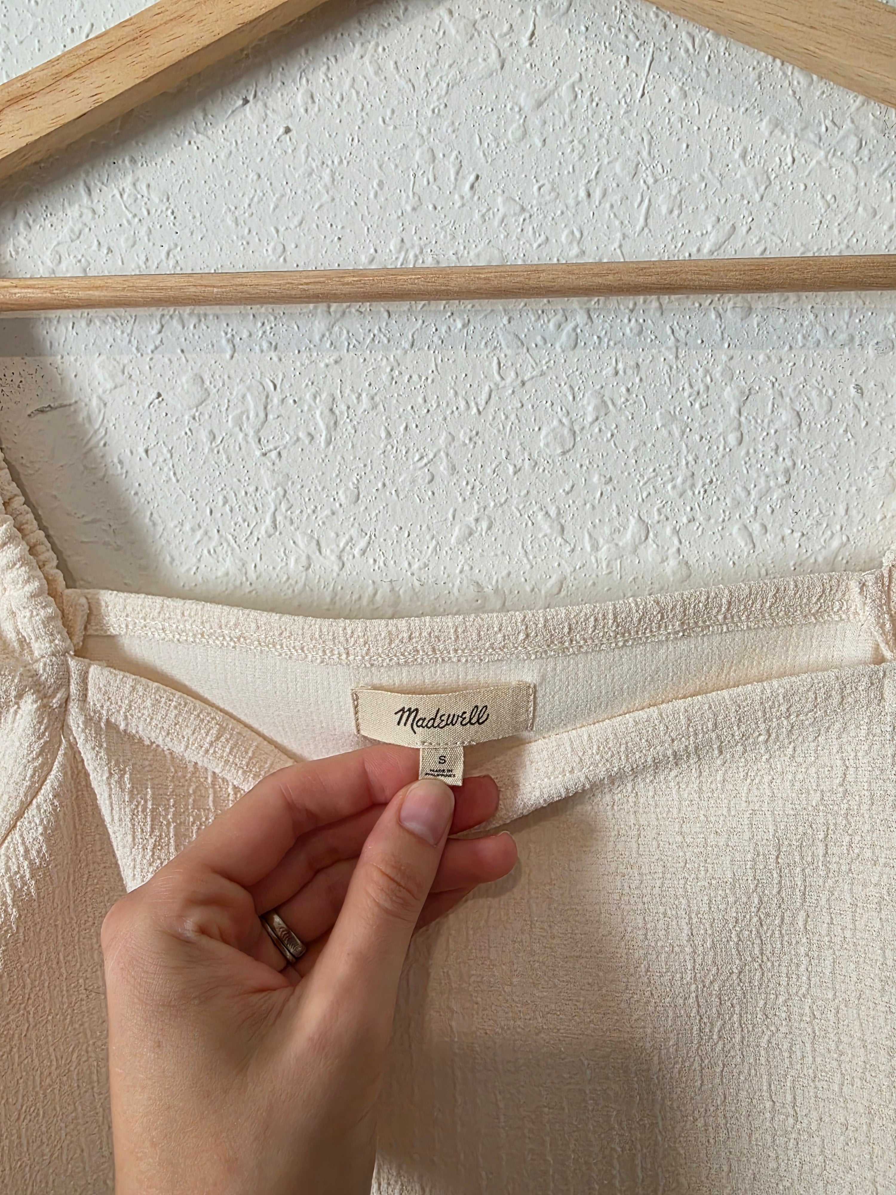 Madewell Puff Sleeve Textured Top (S)