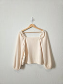 Madewell Puff Sleeve Textured Top (S)