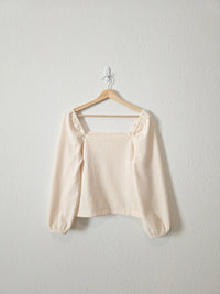 Madewell Puff Sleeve Textured Top (S)