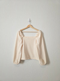Madewell Puff Sleeve Textured Top (S)