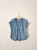 Anthropologie Pilcro Denim V Neck Top (XS)