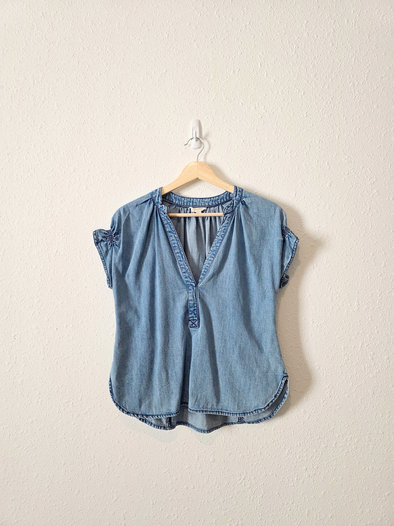 Anthropologie Pilcro Denim V Neck Top (XS)