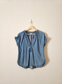 Anthropologie Pilcro Denim V Neck Top (XS)