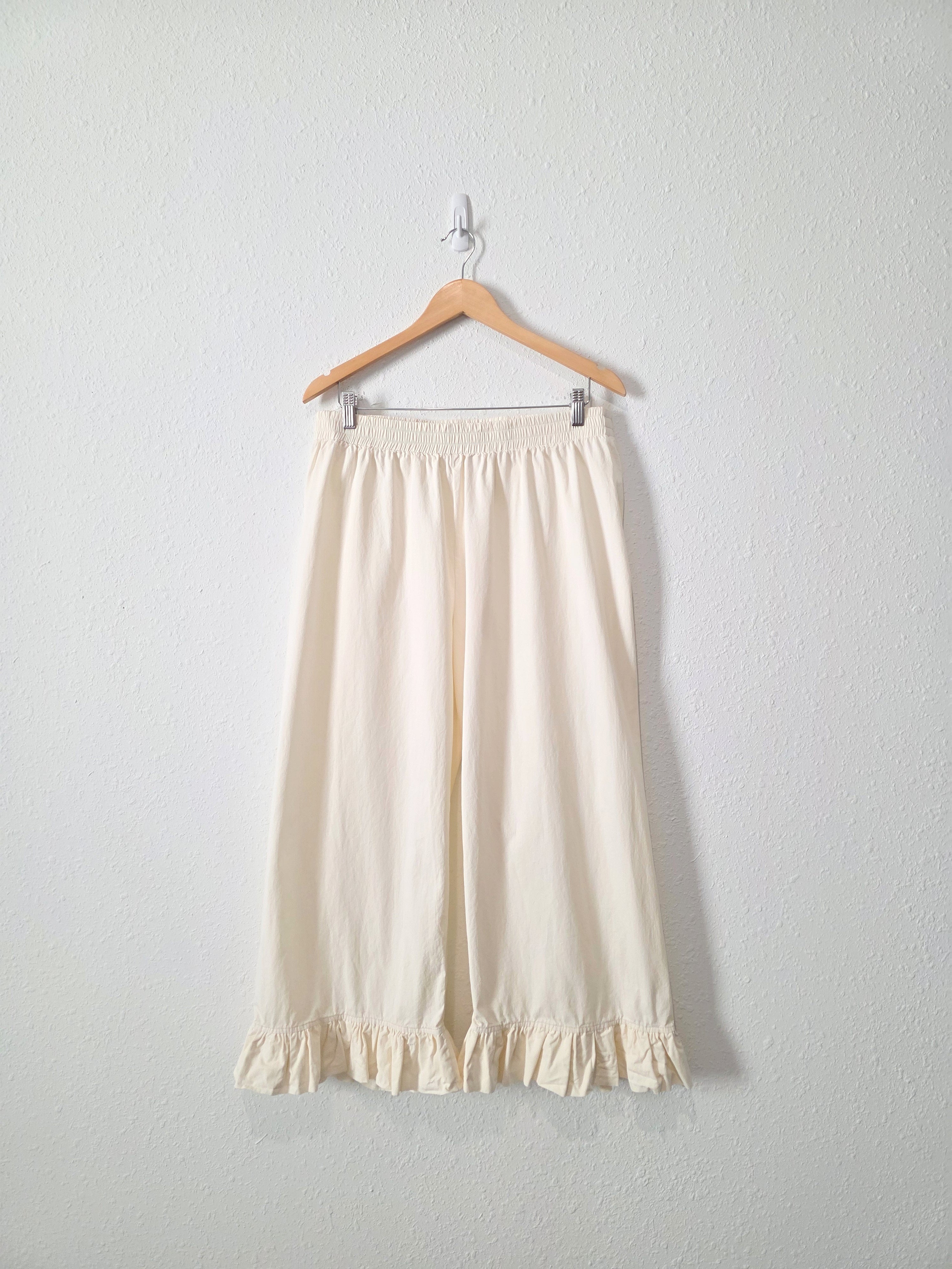 Sonderhaus Ruffle Hem Wide Leg Pants (M)