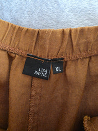 Lisa Bayne Barrel Linen Pants (XL)