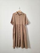 Brown Gauze Midi Dress (S)