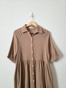 Brown Gauze Midi Dress (S)