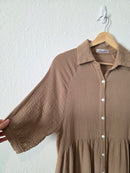 Brown Gauze Midi Dress (S)