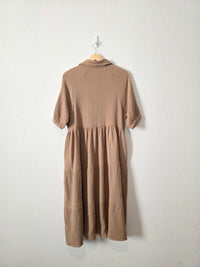 Brown Gauze Midi Dress (S)