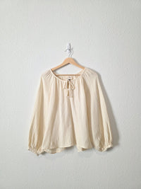 Cotton Gauze Puff Sleeve Top (M)