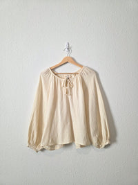 Cotton Gauze Puff Sleeve Top (M)