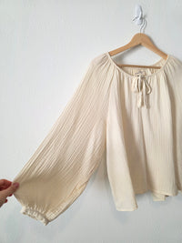 Cotton Gauze Puff Sleeve Top (M)