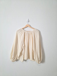 Cotton Gauze Puff Sleeve Top (M)