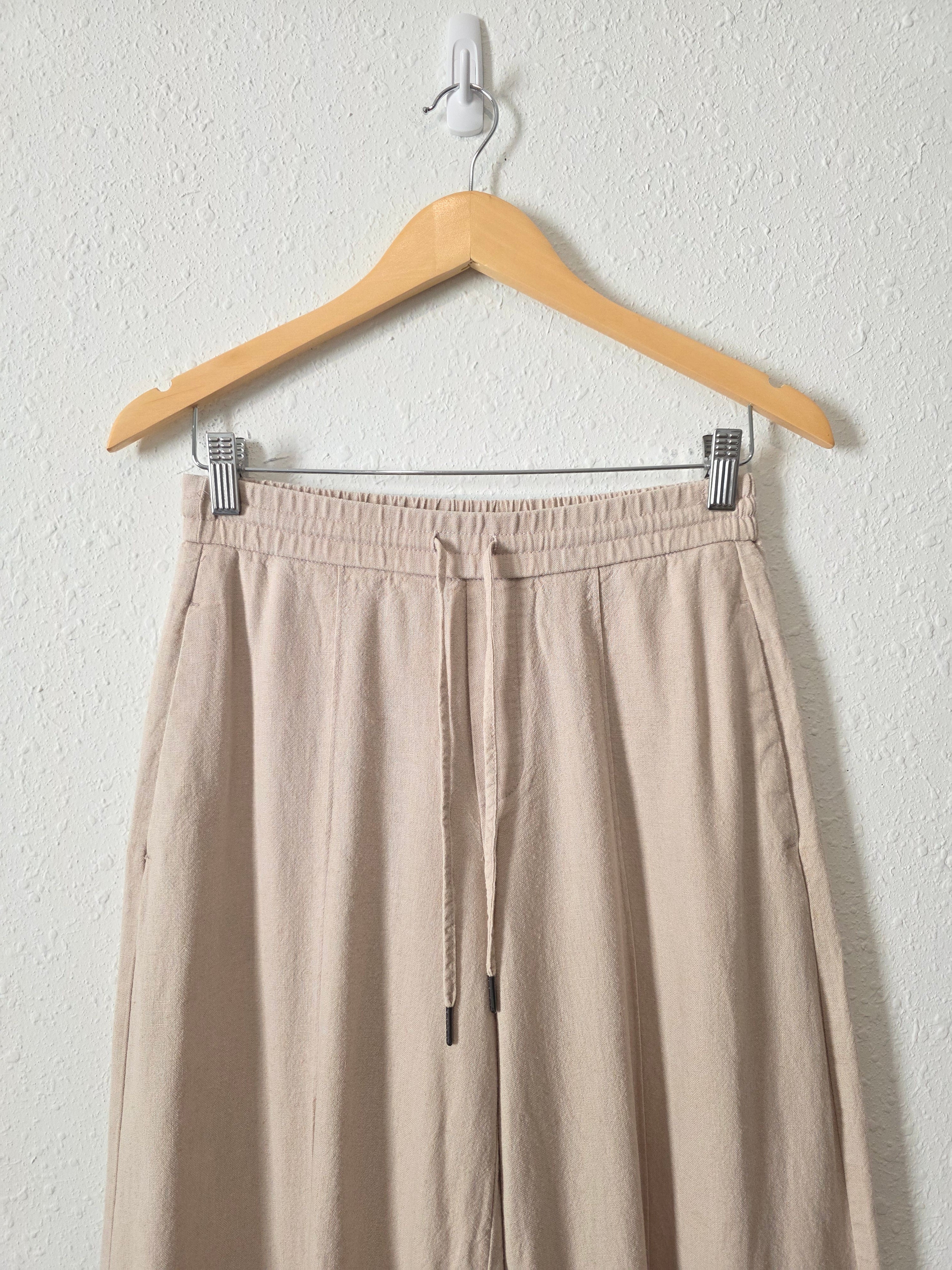 Linen Blend Wide Leg Pants (XS)
