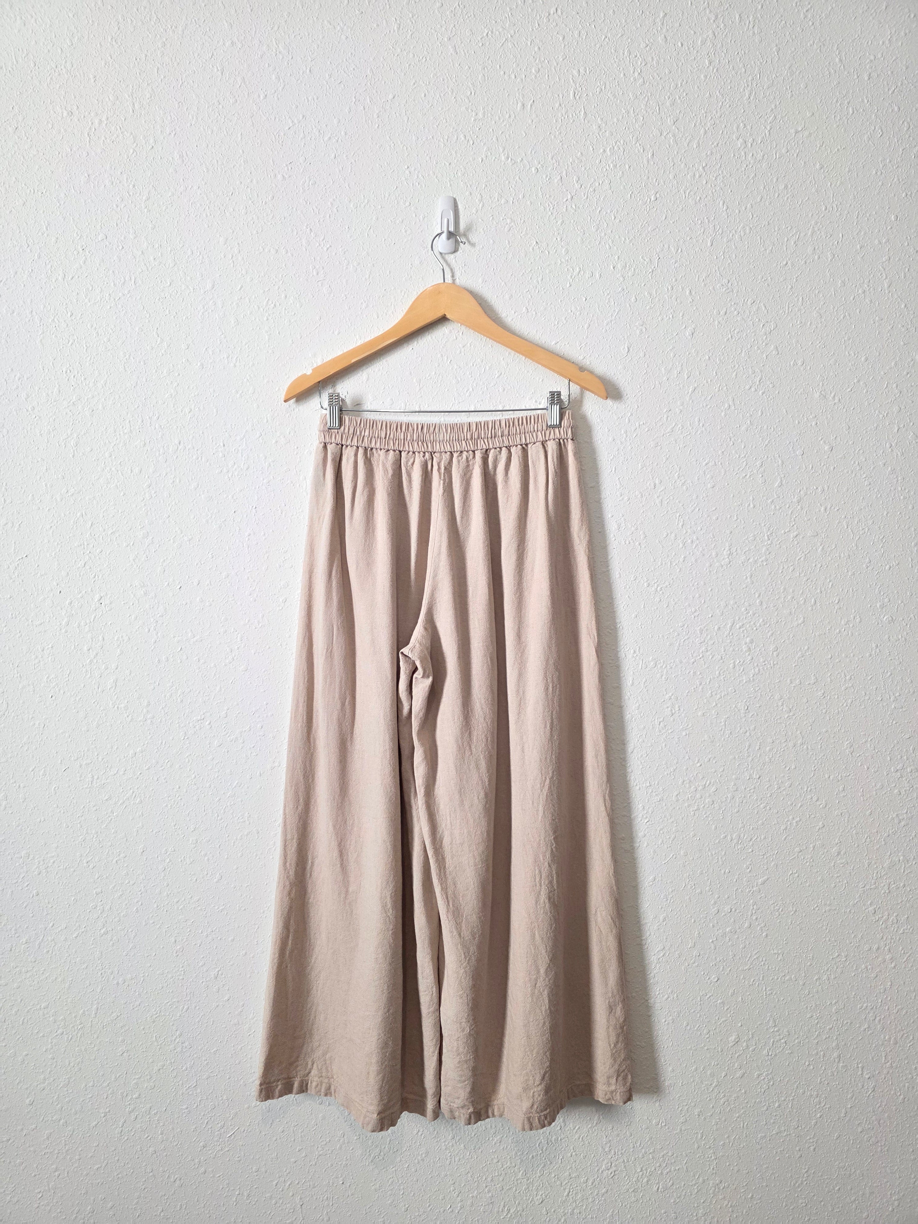 Linen Blend Wide Leg Pants (XS)