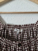Madewell Puff Sleeve Checkered Top (M)