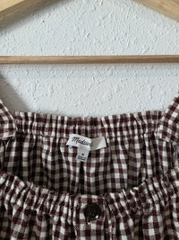 Madewell Puff Sleeve Checkered Top (M)