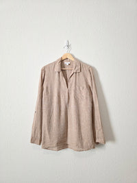 J.Jill Brown Linen Top (M)