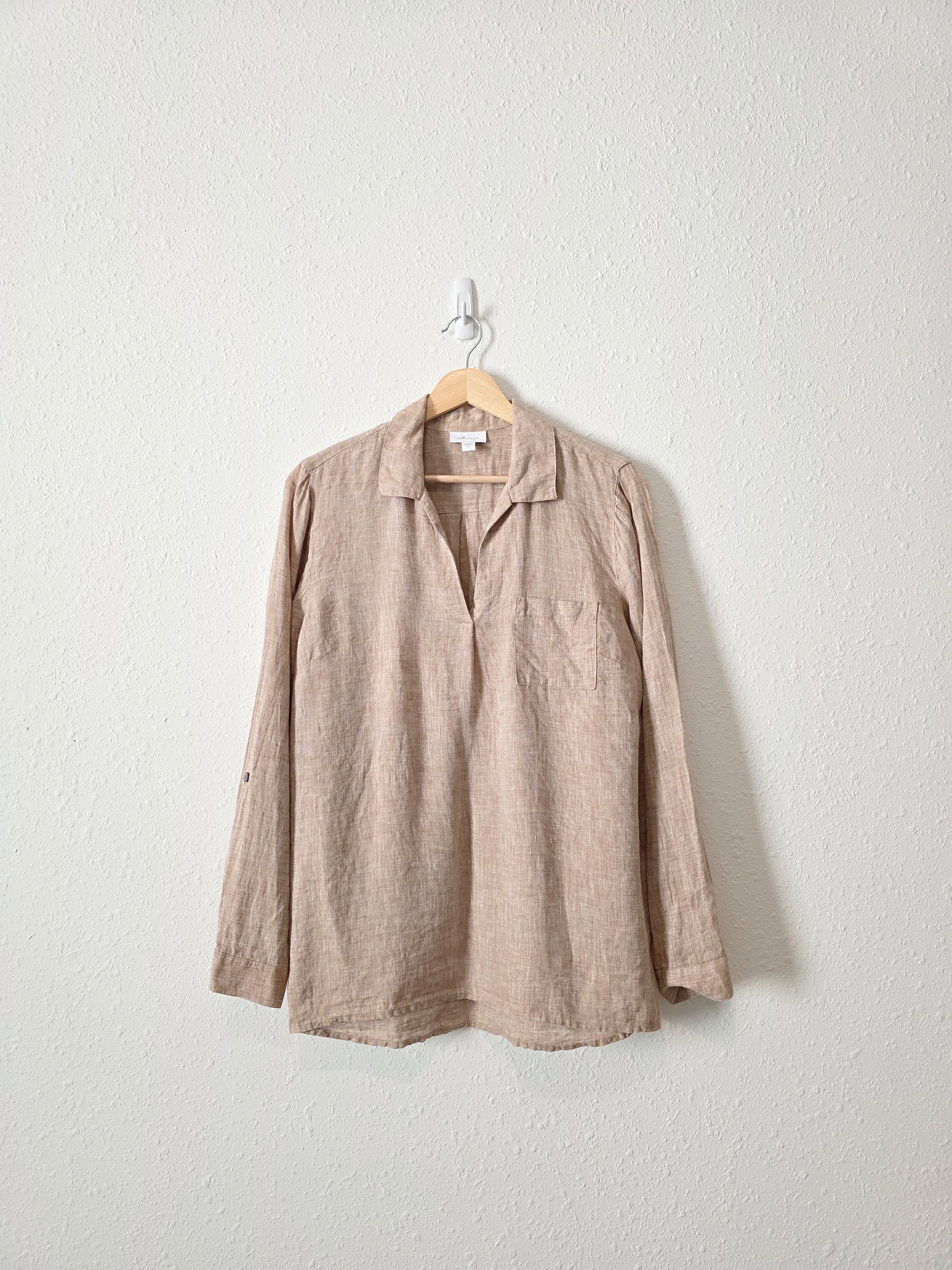 J.Jill Brown Linen Top (M)