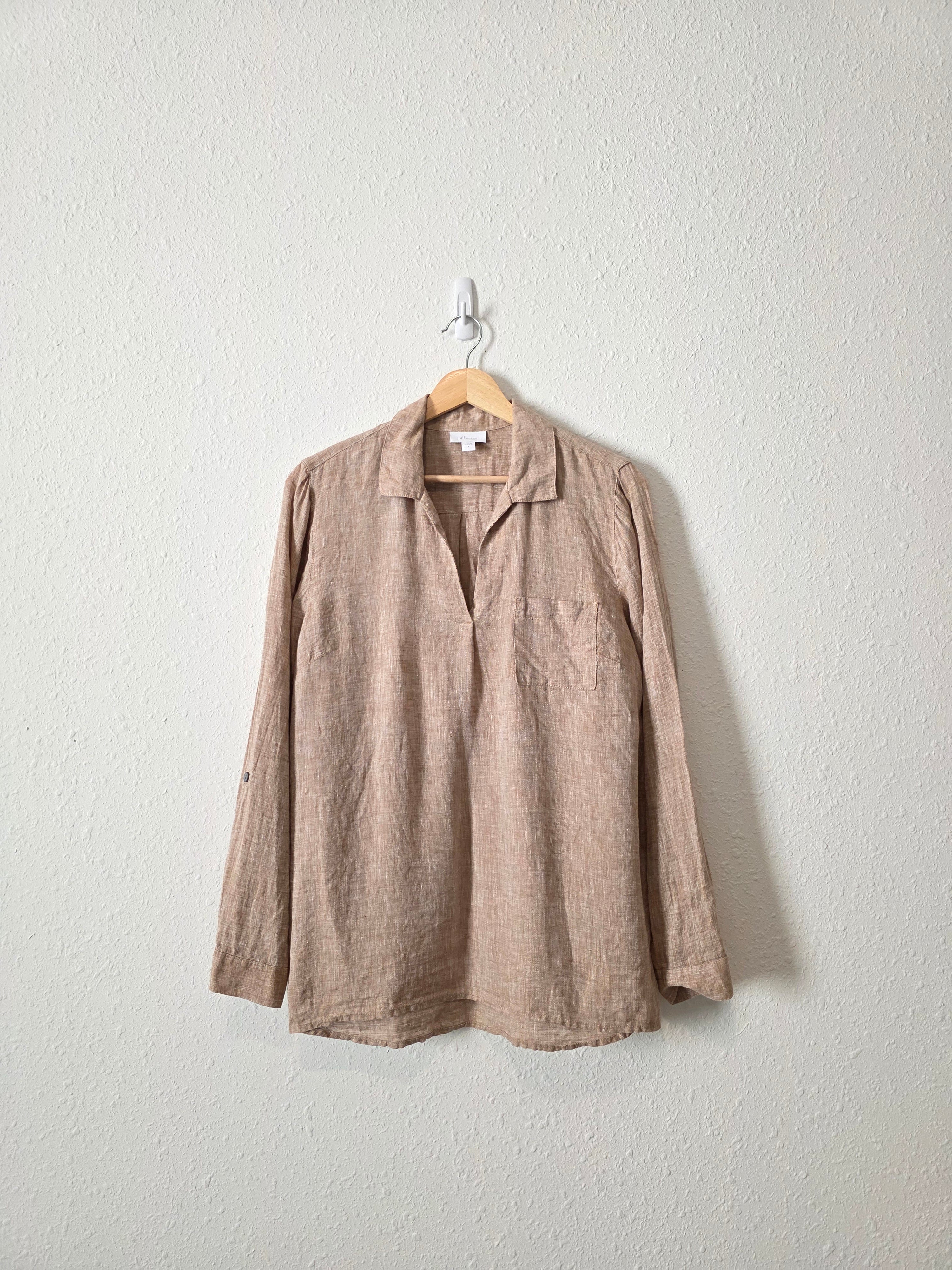 J.Jill Brown Linen Top (M)